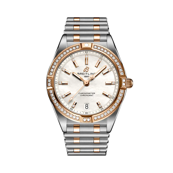 Breitling U77310591A2U1 Chronomat 32 Stainless Steel / Red Gold - Diamond / MOP / Rouleaux / Boutique Edition