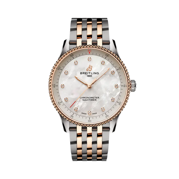 Breitling U77320E61A1U1 - Navitimer 32 Stainless steel & 18k red gold - Mother-of-pearl