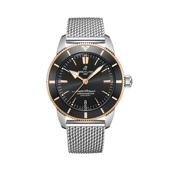 Breitling UB2030121B1A1 Superocean Heritage II B20 Automatic 44 Stainless Steel / Red Gold / Black / Milanese