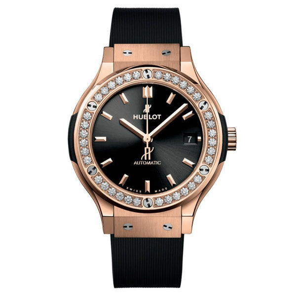 Hublot 565.OX.1480.RX.1204 - Classic Fusion King Gold Diamonds 38mm Black