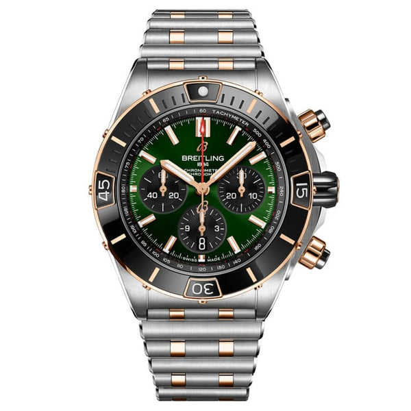 Breitling UB0136251L1U1 Super Chronomat B01 44 Stainless Steel - Red Gold / Green / Rouleaux