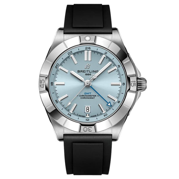 Breitling P32398101C1S1 - Chronomat Automatic GMT 40 Stainless steel & platinum - Ice blue