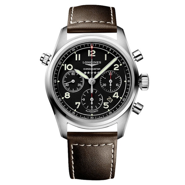 Longines L3.820.4.53.0 Spirit Chronograph 42 Black / Strap