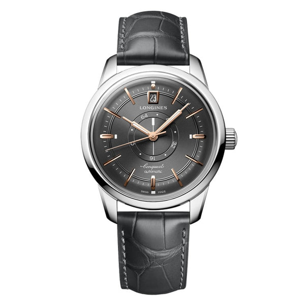 Longines L1.648.4.62.2 Conquest Heritage Power Reserve 38 Stainless Steel / Grey