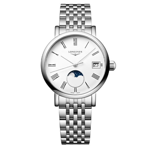 Longines L4.330.4.11.6 Elegant Collection Moonphase 30 Stainless Steel / White / Bracelet