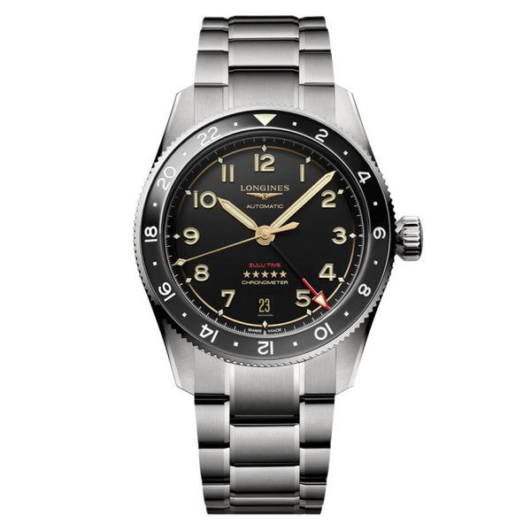 Longines L3.802.1.53.6 Spirit Zulu Time 39 Titanium / Black