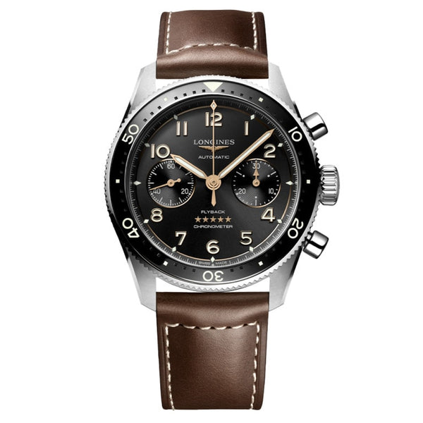 Longines L3.821.4.53.2 - Spirit Flyback 42 Stainless Steel / Black / Strap