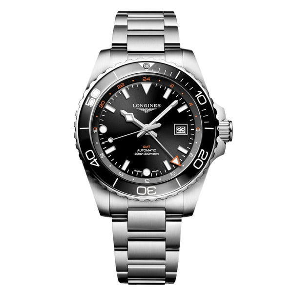 Longines L3.890.4.56.6 Hydroconquest GMT 43 Stainless Steel / Black / Bracelet