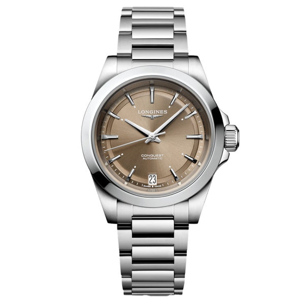 Longines L3.430.4.62.6 - Conquest 34 Stainless Steel / Brown / Bracelet