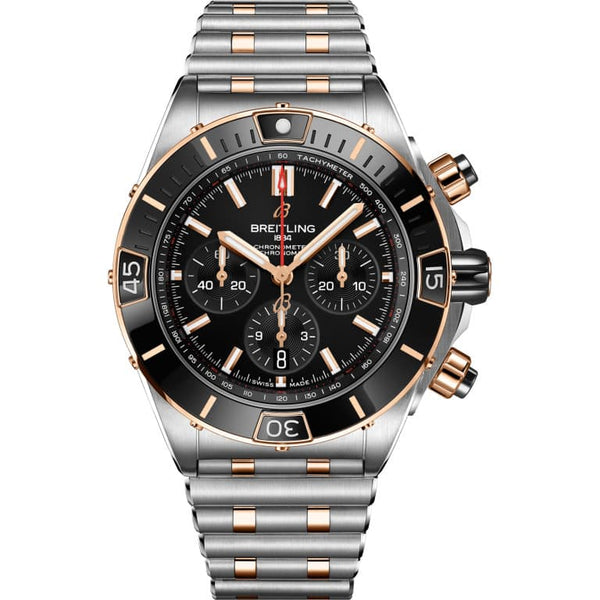 Breitling UB0136251B1U1 Super Chronomat B01 44 Stainless Steel - Red Gold / Black / Rouleaux