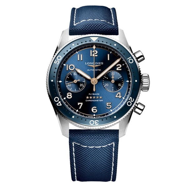 Longines L3.821.4.93.2 - Spirit Flyback 42 Stainless Steel / Blue / Strap