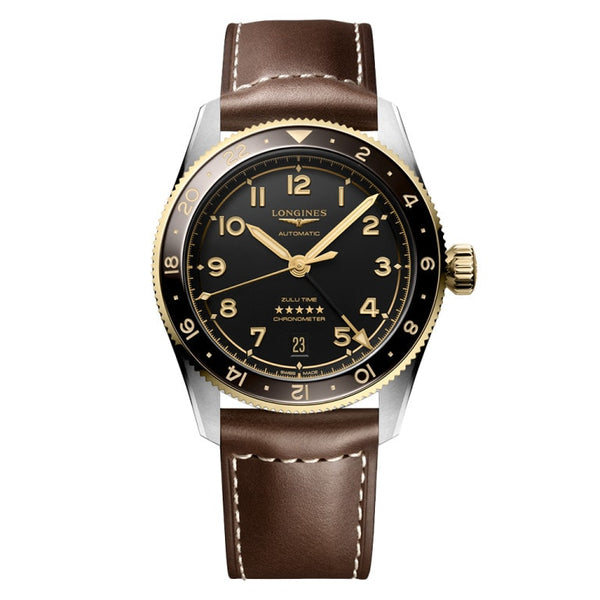 Longines L3.802.5.53.2 - Spirit Zulu Time Black/Leather