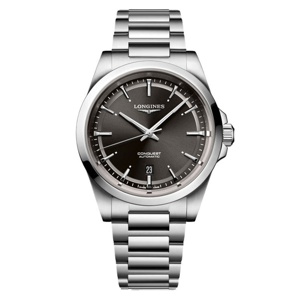 Longines L3.830.4.52.6 - Conquest 41 Stainless Steel / Black / Bracelet