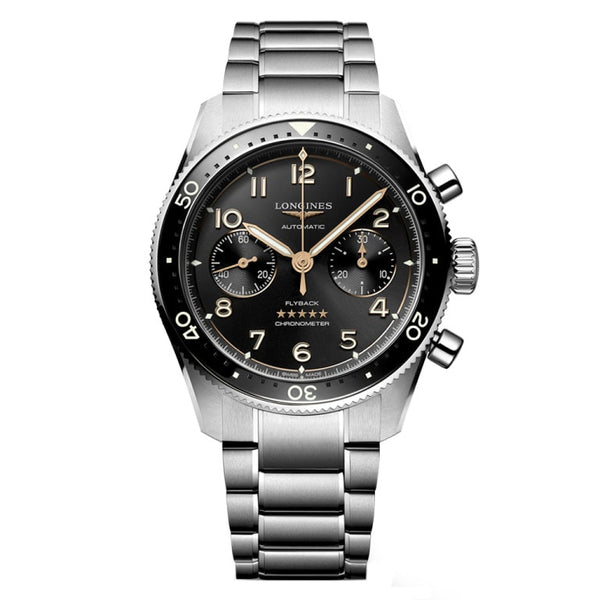 Longines L3.821.4.53.6 - Spirit Flyback 42 Stainless Steel / Black / Bracelet