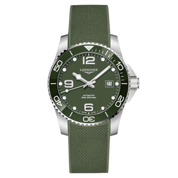 Longines L3.781.4.06.9 HydroConquest 41 Automatic Stainless Steel / Ceramic / Green / Rubber