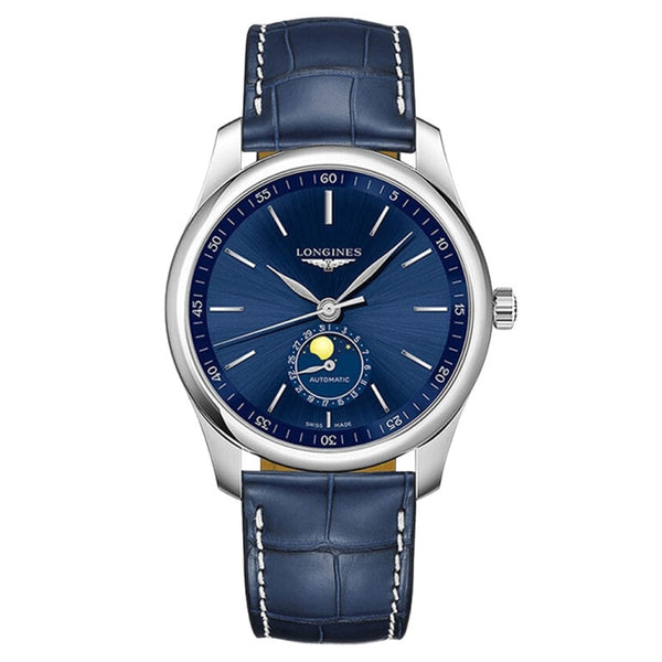 Longines L2.909.4.92.0 Master Collection 40 Moonphase Stainless Steel / Blue / Alligator
