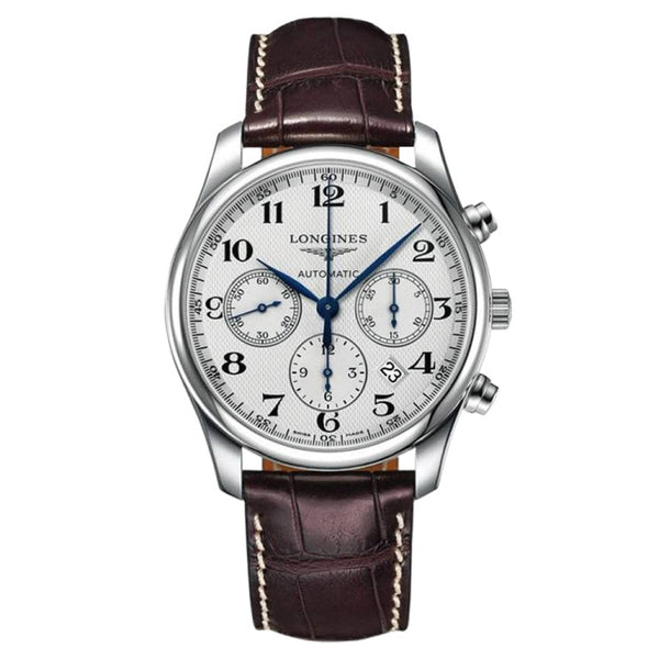 Longines L2.759.4.78.3 Master Collection 42 Chronograph Stainless Steel / Silver-Arabic / Alligator