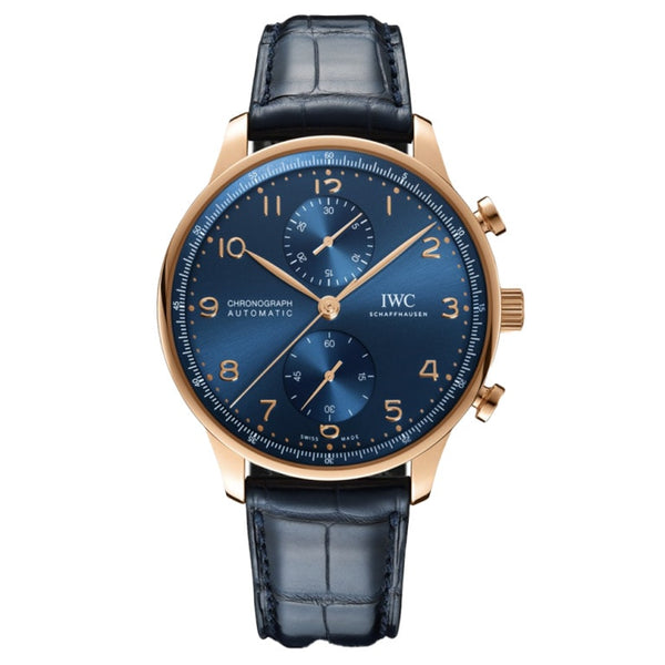 IWC IW371614 Portugieser Chronograph Red Gold / Blue / Boutique Edition