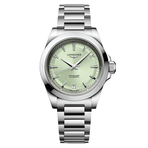 Longines L3.430.4.02.6 Conquest 34 Stainless Steel / Mint Green / Bracelet