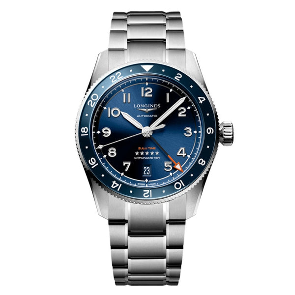 Longines L3.802.4.93.6 Spirit Zulu Time 39 Stainless Steel / Blue / Bracelet