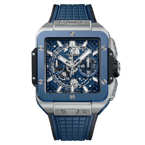 Hublot 821.NL.5170.RX Square Bang Unico Ceramic 42 mm Titanium Blue