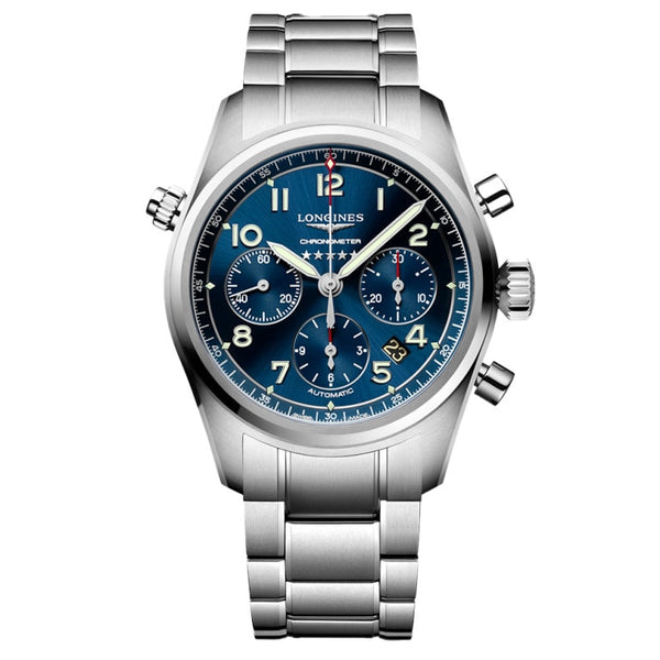 Longines L3.820.4.93.6 Spirit Chronograph 42 Blue / Bracelet