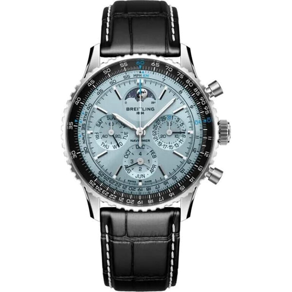 Breitling PB1920251C1P1 - Navitimer B19 Chronograph 43 Perpetual Calendar Stainless Steel - Platinum / Ice Blue