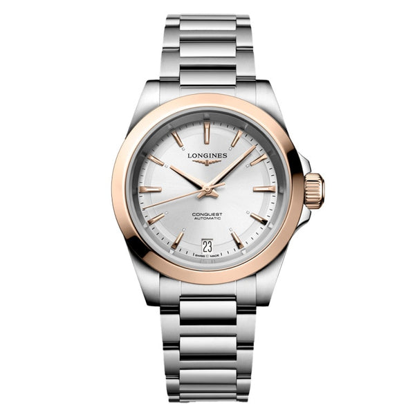 Longines L3.430.5.72.6 Conquest 34 Stainless Steel - Pink Gold / Silver / Bracelet