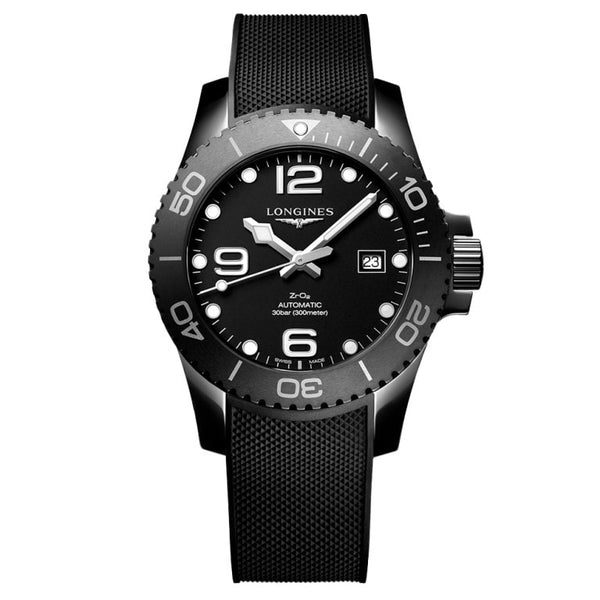 Longines L3.784.4.56.9 Hydroconquest43 Automatic Ceramic / Black / Rubber