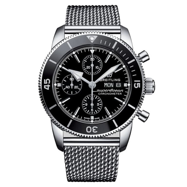 Breitling A13313121B1A1 Superocean Heritage II Chronograph 44 Stainless Steel / Black / Milanese