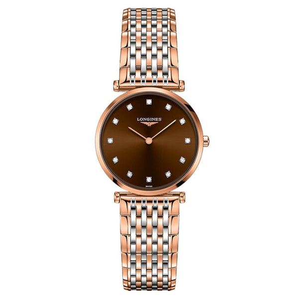 Longines L4.512.1.67.7 La Grande Classique Quartz 29 Stainless Steel / Red Gold PVD / Brown