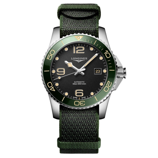 Longines L3.781.4.05.2 - HydroConquest 41 Automatic Stainless Steel / Matte Black / NATO
