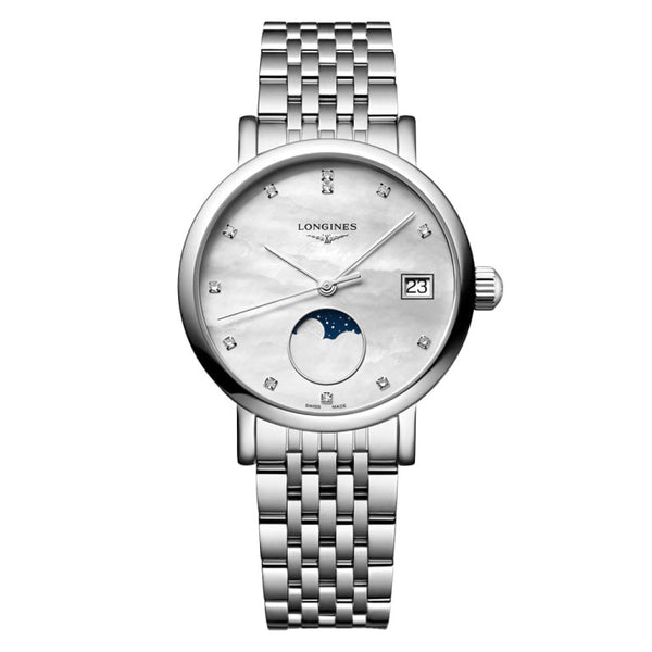 Longines L4.330.4.87.6 Elegant Collection Moonphase 30 Stainless Steel / MOP / Bracelet