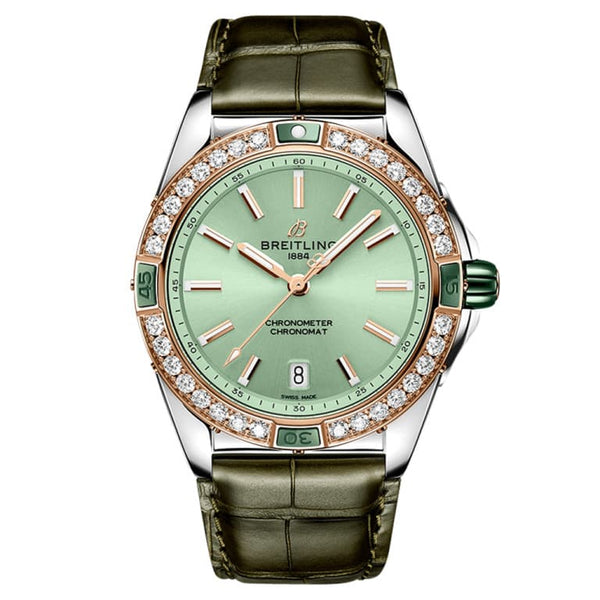 Breitling U17356531L1P1 Super Chronomat 38 Stainless Steel - Red Gold / Pink / Alligator