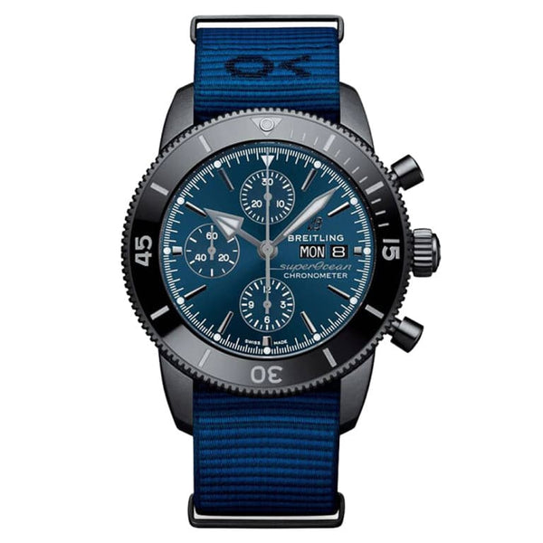 Breitling M133132A1C1W1 Superocean Heritage II Chronograph 44 Outerknown Stainless Steel / Blue / Econyl