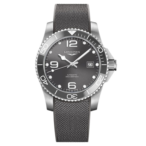 Longines L3.781.4.76.9 HydroConquest 41 Automatic Stainless Steel / Ceramic / Grey / Rubber