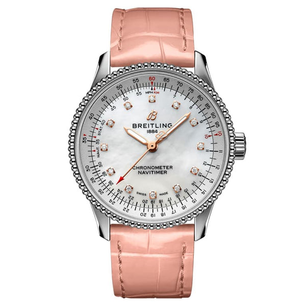 Breitling A17395211A1P3 Navitimer 1 35 Automatic Stainless Steel / MOP / Croco / Pin