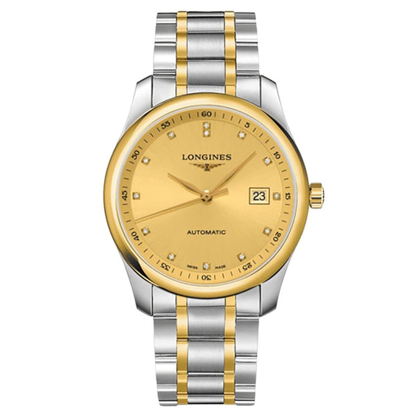 Longines L2.793.5.37.7 Master Collection 40 Date Stainless Steel / Yellow Gold / Champagne-Diamond / Alligator
