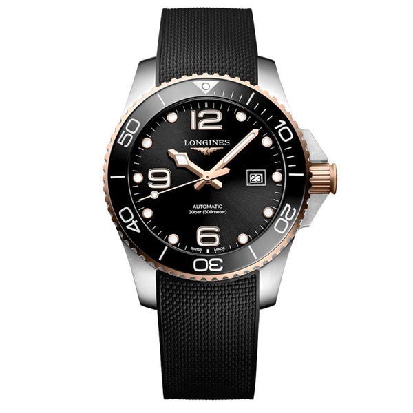 Longines L3.782.3.58.9 HydroConquest 43 Automatic Stainless Steel - Pink Gold / Black / Rubber