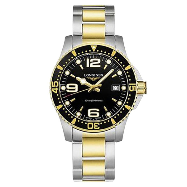 Longines L3.740.3.56.7 HydroConquest 41 Quartz Stainless Steel / Yellow Gold / Black / Bracelet
