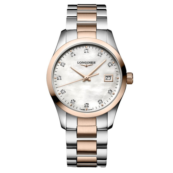 Longines L2.386.3.87.7 Conquest Classic Quartz 34 Stainless Steel / Red Gold PVD / MOP