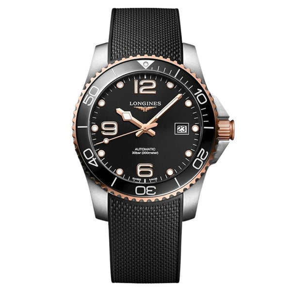 Longines L3.781.3.58.9 HydroConquest 41 Automatic Stainless Steel / Rose Gold / Black / Rubber