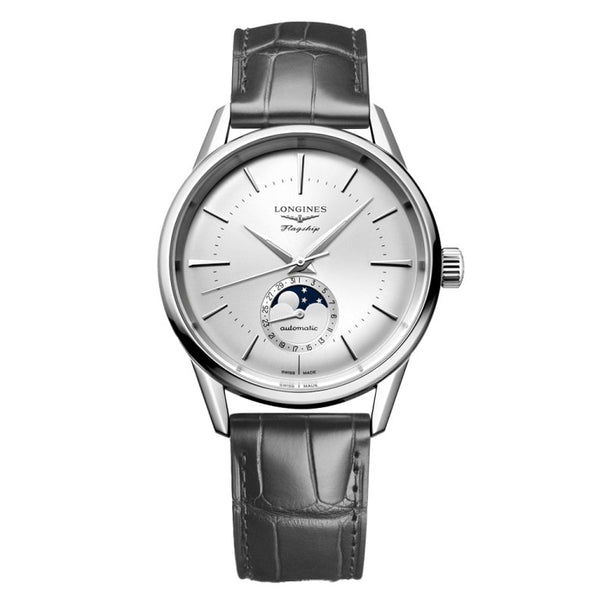 Longines L4.815.4.72.2 - Flagship Heritage Silver colored/Leather