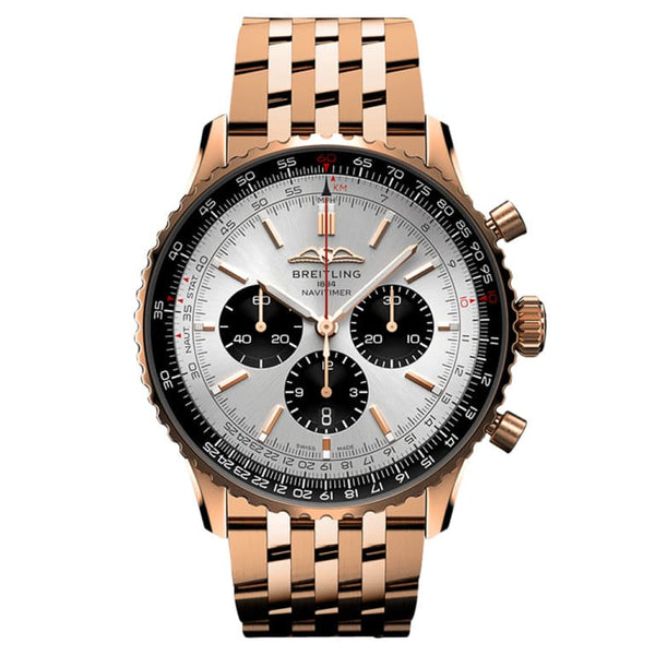 Breitling RB0137241G1R1 Navitimer B01 Chronograph 46 Red Gold / Silver