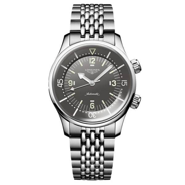 Longines L3.764.4.99.6 Heritage Legend Diver 39 Stainless Steel / Grey / Bracelet