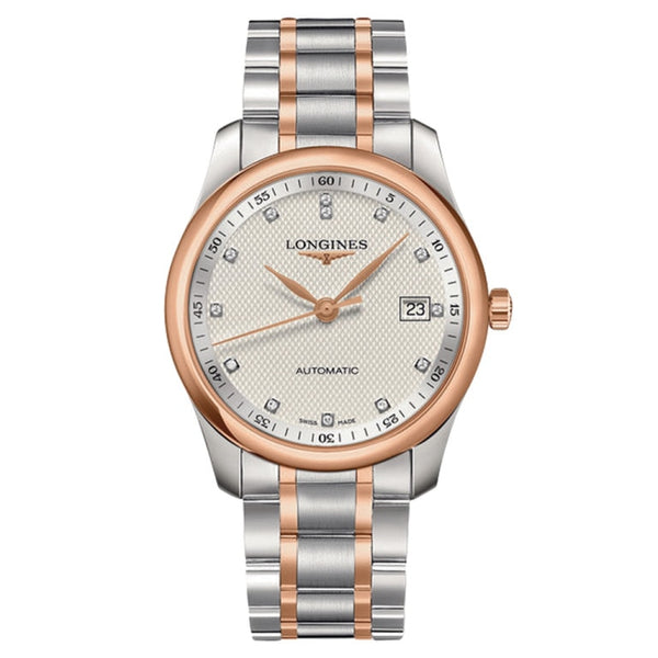 Longines L2.793.5.77.7 Master Collection 40 Date Stainless Steel / Pink Gold / Silver-Diamond / Bracelet