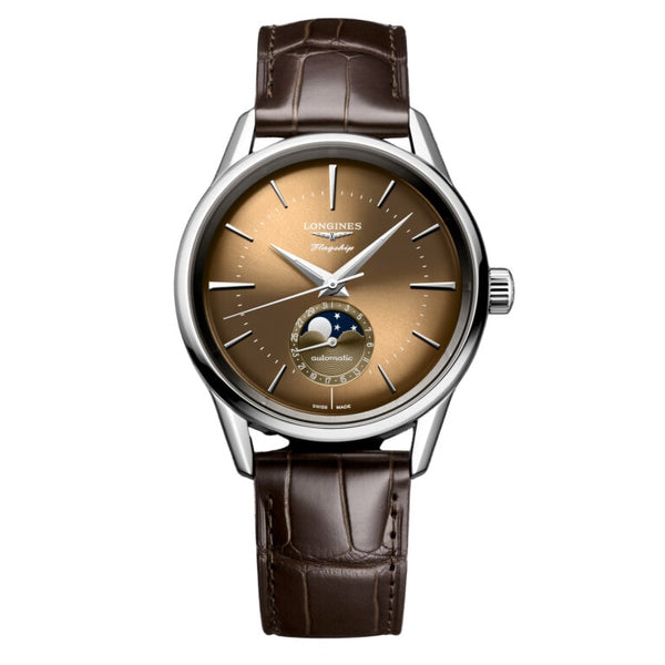 Longines L4.815.4.62.2 Heritage Flagship Moonphase Stainless Steel / Beige