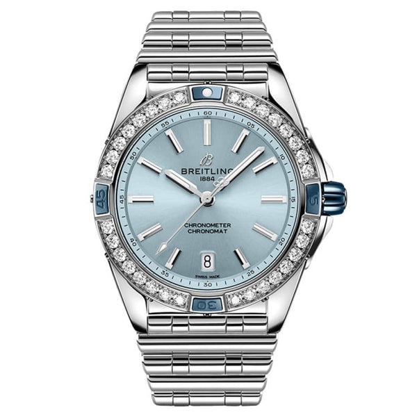 Breitling A17356531C1A1 Super Chronomat 38 Stainless Steel / Ice Blue / Rouleaux