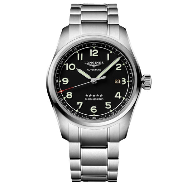 Longines L3.811.4.53.6 Spirit Automatic 42 Black / Bracelet