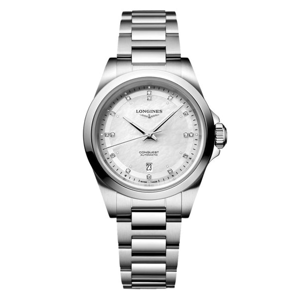 Longines L3.320.4.87.6 Conquest 30 Stainless Steel / MOP - Diamond / Bracelet